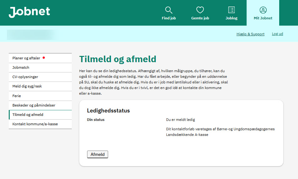 Send registration about unemployment to jobnet.dk