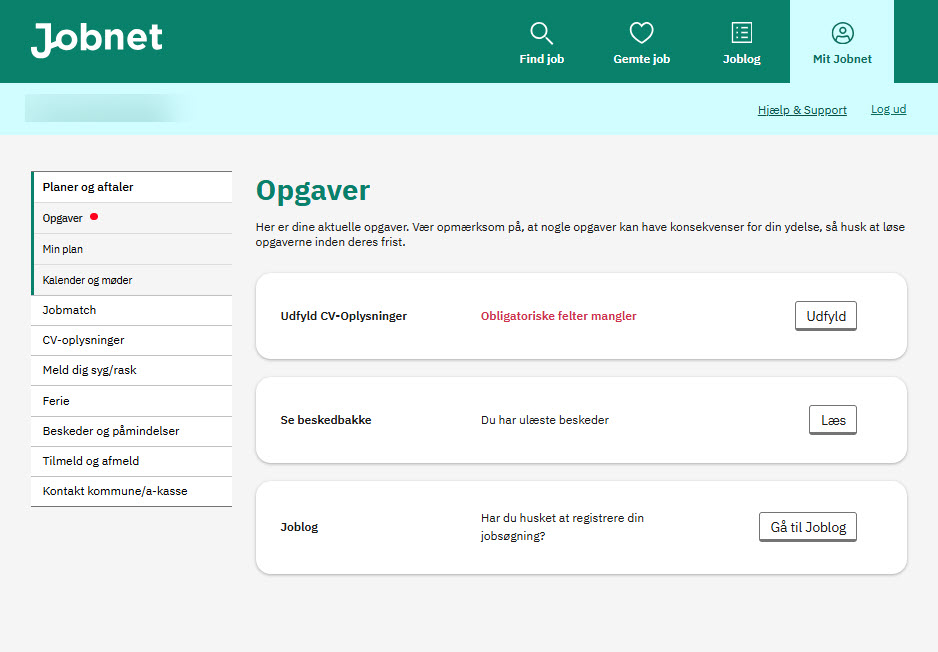 Send registration about unemployment to jobnet.dk